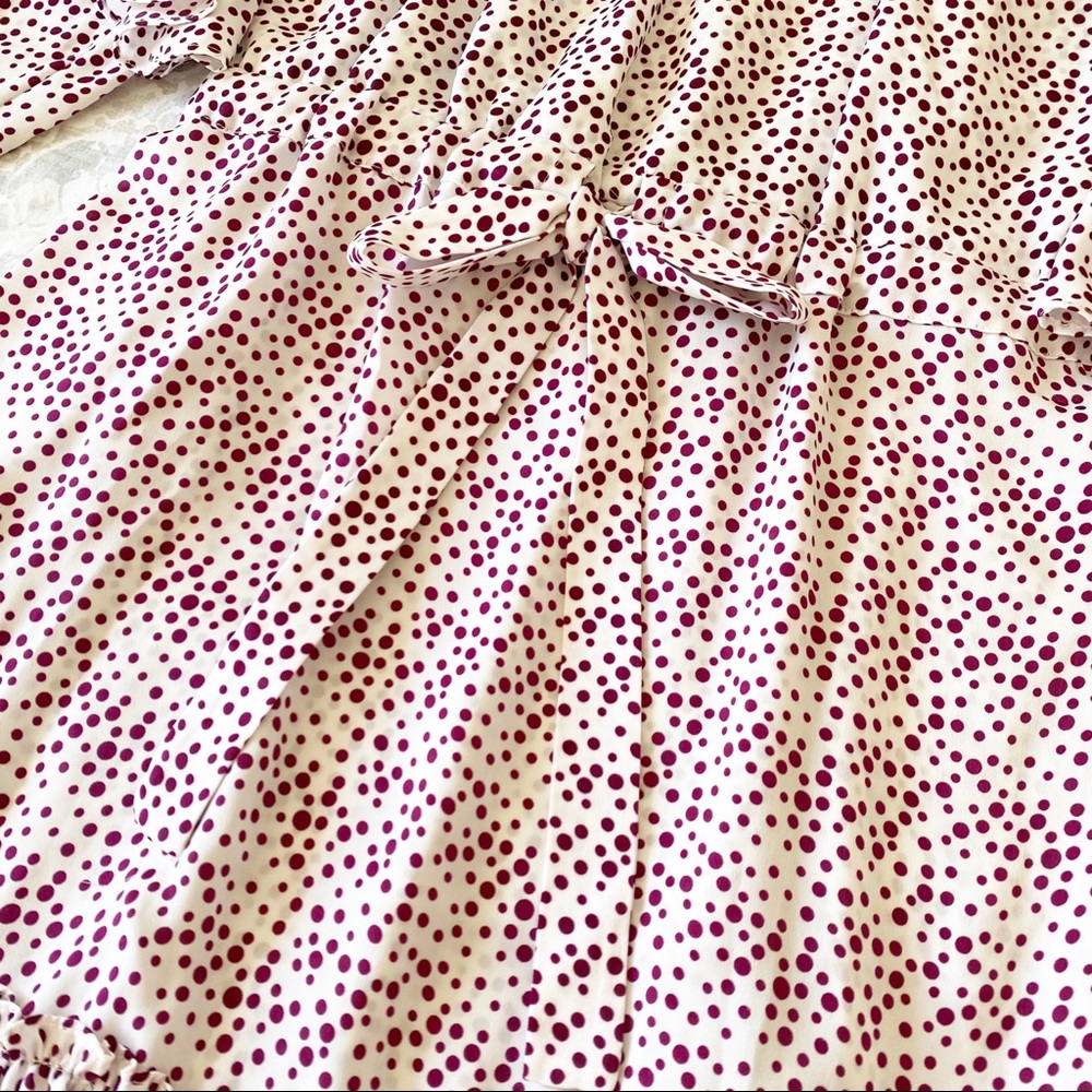 MISA Los Angeles Nehda Dress White Purple Dots NWT - Picture 5 of 10